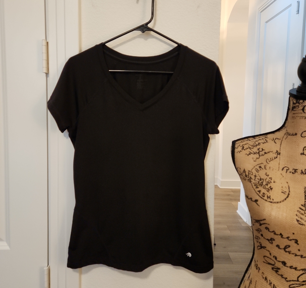 Ideology Black V-Neck Short Sleeve Tee